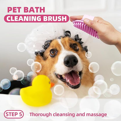 Pet Grooming Kit - 7 PCS Deshedding Brush Set with Slicker, Undercoat Rake, Bath Brush &amp; Nail Clipper for Short &amp; Long Haired Dogs, Cats (Pink)