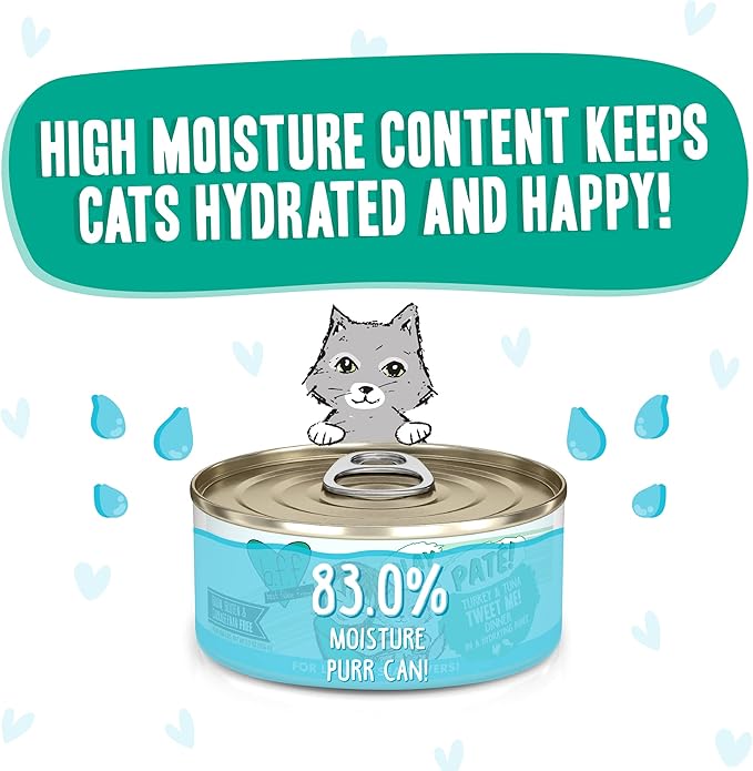 Weruva B.F.F. Play - Best Feline Friend Paté Lovers, Aw Yeah!, Turkey &amp; Tuna Tweet Me! with Turkey &amp; Tuna, 5.5oz Can (Pack of 8)