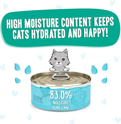 Weruva B.F.F. Play - Best Feline Friend Paté Lovers, Aw Yeah!, Turkey &amp; Tuna Tweet Me! with Turkey &amp; Tuna, 5.5oz Can (Pack of 8)