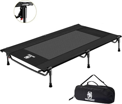 ONETIGRIS Elevated Dog Bed, Outdoor Dog Cod Large Raised Dogs Bed with Chew Proof Mesh, No-Slip Portable Dogs Cot Bed for Indoor &amp; Outdoor Portable