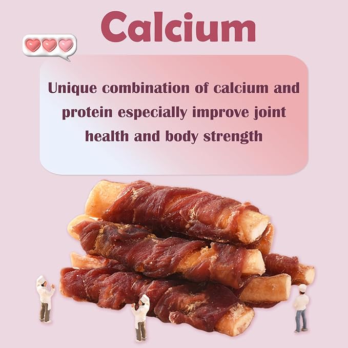 ASMPET Dog Treats, Duck Wrapped Beef Cartilage, Rawhide Free &amp; Grain Free Dog Snacks