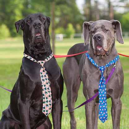 PET SHOW 10pcs Pack Christmas Big Dog Ties Neckties for Large Breed Dogs XL Adjustable Holiday Grooming Accessories Neck Ties Bowties Girl Boy Festival Costumes Photography Party Gift Favor