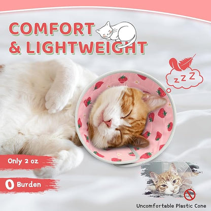 Cat Cone Collar Soft to Stop Licking, Adjustable, Foldable Lightweight Kitten Cones After Surgery Recovery for Cats &amp; Kittens, Cat Cone Alternative (Pink, L)