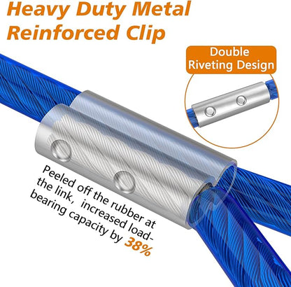XiaZ 70ft Tie Out Cable for Dogs, Dog Leads for Yard Chew Proof, Heavy Duty Dog Tie Out Cable for Large Dogs Up to 250lbs,Durable Pet Runner Tether Line for Outdoor,Yard