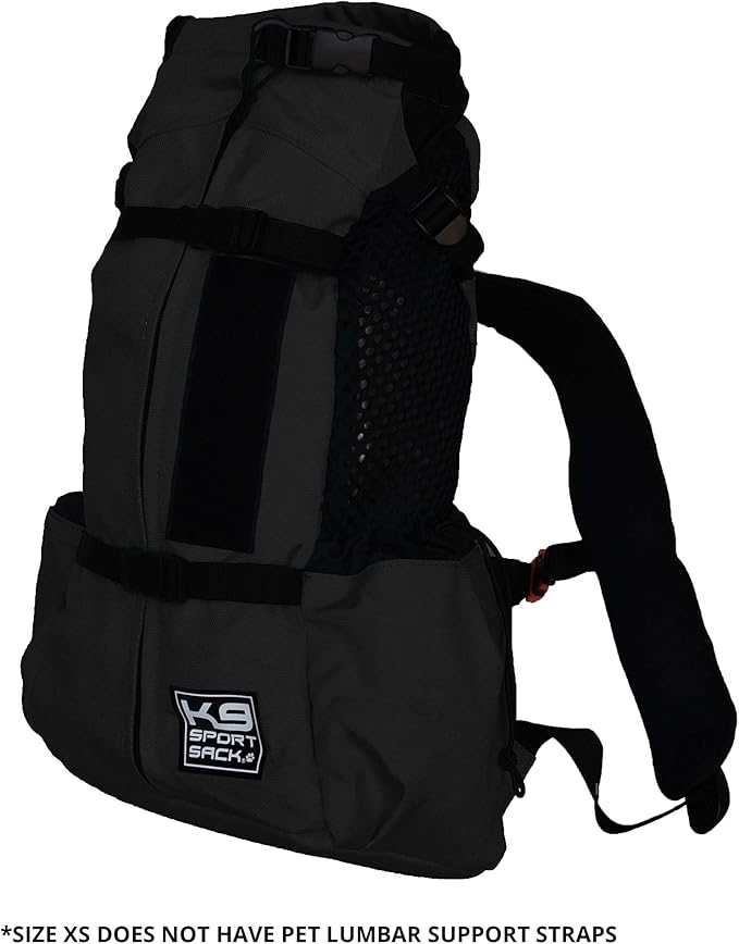 K9 Sport Sack Air 2 - X-Small, Jet Black - Ideal for Dogs with 9-12” Back Length - Durable, Breathable Backpack-Style Carrier - Perfect for Walks, Short Hikes &amp; Public Transportation