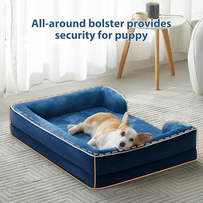 WNPETHOME Dog Beds for Large Sized Dogs, Washable Orthopedic Dog Couch Sofa Bed with Waterproof Lining &amp; Non-Skid Bottom for Pet Sleeping