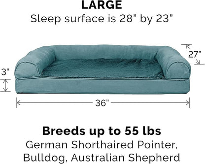 Furhaven Orthopedic Dog Bed for Large/Medium Dogs w/ Removable Bolsters &amp; Washable Cover, For Dogs Up to 55 lbs