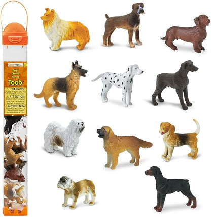 Safari Ltd. Dogs Toob - Mini Figurines: Dachshund, Dalmatian, Retriever, Sheepdog, Collie, Shepherd, Beagle, Boxer, Great Dane, Doberman, Bulldog - Educational Toys for Boys, Girls &amp; Kids Ages 3+