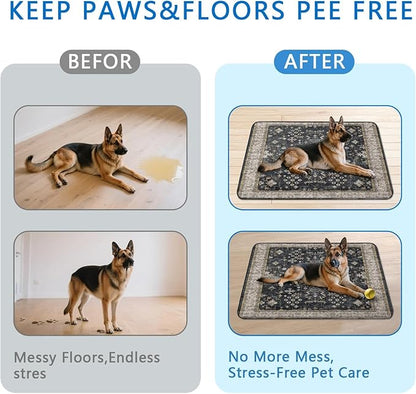 Washable Pee Pads for Dogs 2 Pack, Absorbent Reusable Puppy Pads Waterproof, Leakproof &amp; Non-Slip Whelping Pad, Potty Training Pads for Dogs Playpen Mat 48x48