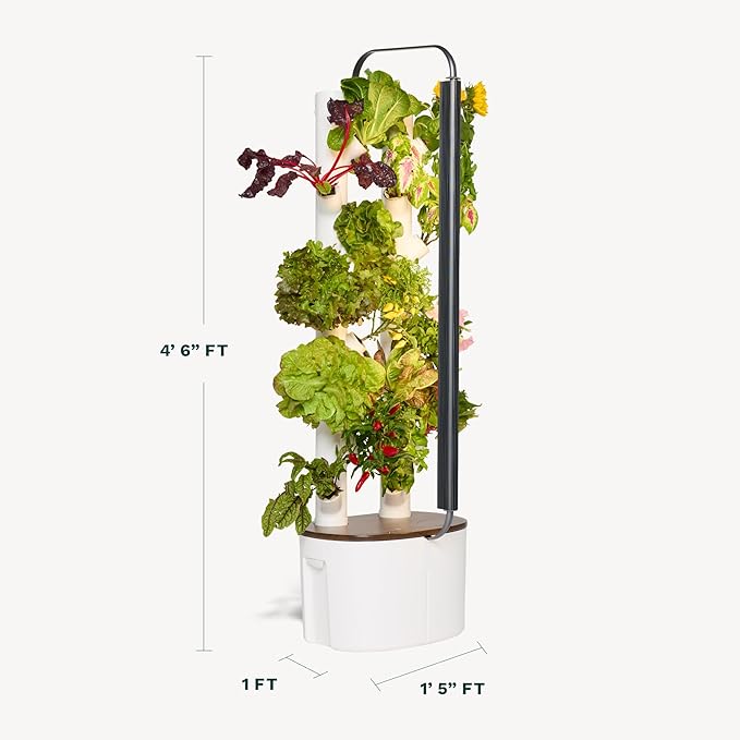 Gardyn Studio Hydroponics Growing System Kit &amp; Vertical Indoor Garden Planter | Smart Herb Garden | Includes 16 Non-GMO Indoor Plants, Herbs, Vegetables &amp; LED Grow Light for Your Home Gardening System