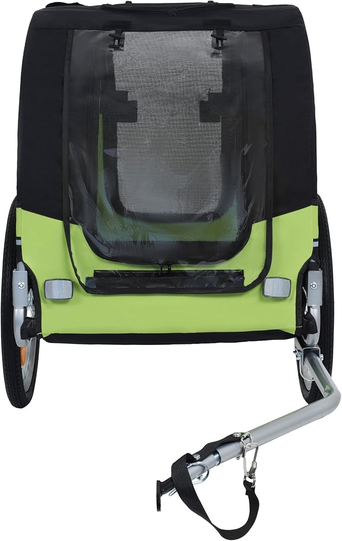 Blue-Grey Large Folding Bike Trailer for Dogs – Heavy-Duty Steel Frame, 66LB Capacity Pet Carrier for All-Terrain Cycling, Jogging &amp; Camping Adventures!