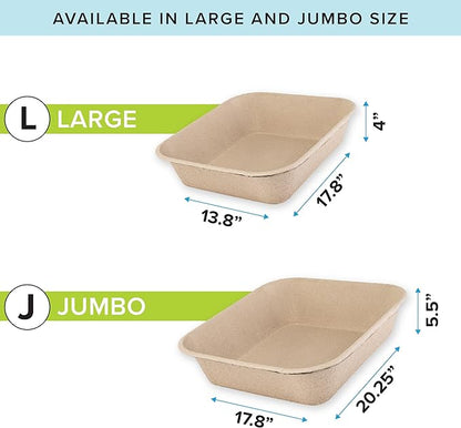 Kitty Sift (6-Pack) Disposable Cat Litter Box, Sustainable, Clean - Jumbo, 6-Pack