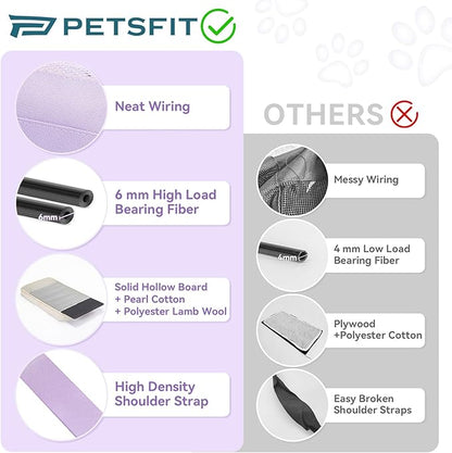 PETSFIT Soft-Sided Cat Carriers &amp; Car Seats with Patent Safe Buckles, Clip-On Harness, 18"x11"x11" Airline Approved Pet Carrier - 9 lbs Capacity (Purple)