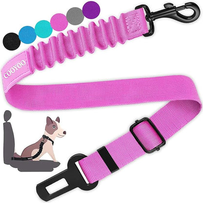 COOYOO Dog Seat Belt, Durability Retractable Dog Car Harness Adjustable Dog Seat Belt for Vehicle Nylon Pet Safety Seat Belts Heavy Duty &amp; Elastic
