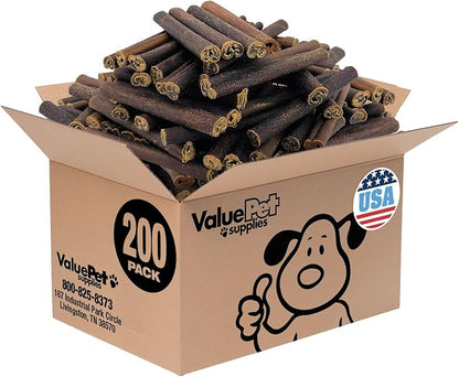 ValueBull USA Collagen Sticks for Dogs, 6 Inch Thick Chews, Natural Long-Lasting Dog Treats, 200 Count Bulk Pack - Promotes Joint, Skin &amp; Coat Health with Glucosamine and Chondroitin