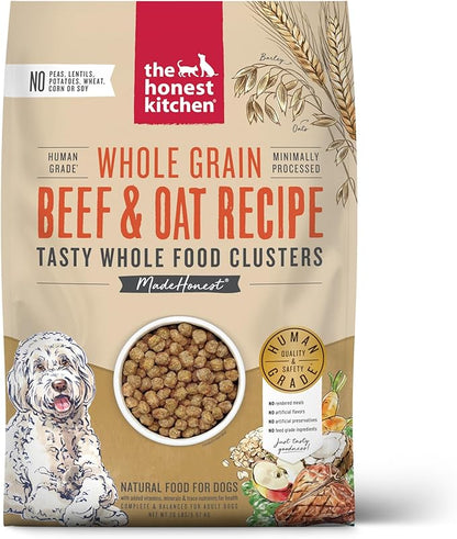 The Honest Kitchen Human Grade Whole Food Clusters Dry Dog Food - Whole Grain Beef &amp; Oats, 20 Pound Bag