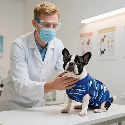 Kuoser Recovery Suit for Dogs Cats After Surgery, Professional Pet Recovery Shirt Dog Abdominal Wounds Bandages, Substitute E-Collar &amp; Cone,Prevent Licking Dog Onesies Pet Surgery Recovery Suit