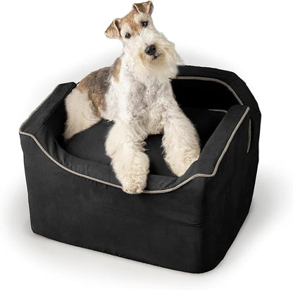 Snoozer Lookout I Dog Car Seat - Small Dog &amp; Puppy Car Seat, Booster Bed for Small and Medium Size Pets up to 25 Lbs, Elevated, Washable - Medium