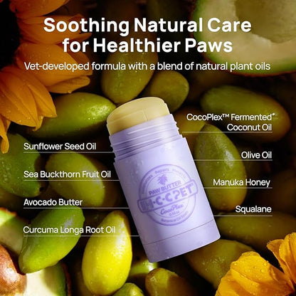 HICC PET Dog Paw Balm 0.21 oz for Dogs &amp; Cats, Soothing Paw Balm Dogs Lick Safe, Moisturizing and Healing Dry Cracked Paws Cat Paw Balm, All-Natural Paw Wax for Dogs, Improves Rough Paws Relieves Odor