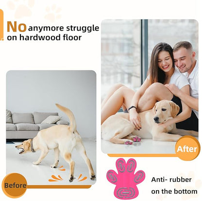 Non-Slip Dog Paw Protector Pads for Senior Dogs, Dog Paw Adhesive Pads on Hardwood Floor,Senior Pets Essentials with Strong Traction,Puppy Grippers,Pink,12 Sets 48 pc L