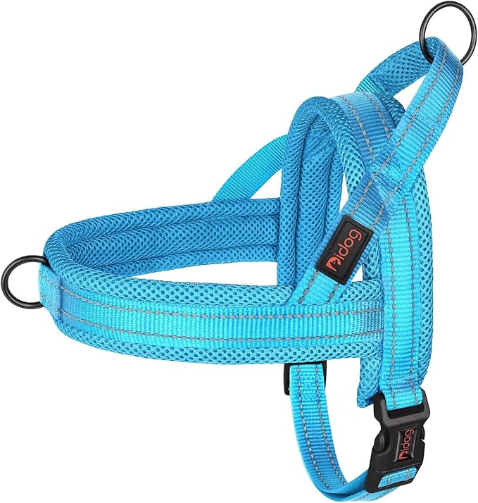 Didog No Pull Dog Harness with Soft Mesh Padded,Reflective &amp; Quick Fit Light Weight Dog Strap Vest Harness,Easy for Walking Training (XS:Chest 15-18", Mesh-Blue)