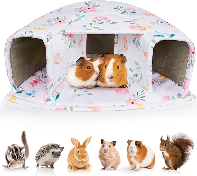 Unicorn Catcher Large Cozy Pet Bed &amp; Tunnel - Warm &amp; Washable, Suitable for Guinea Pigs, Hamsters, Chinchillas &amp; Bunnies