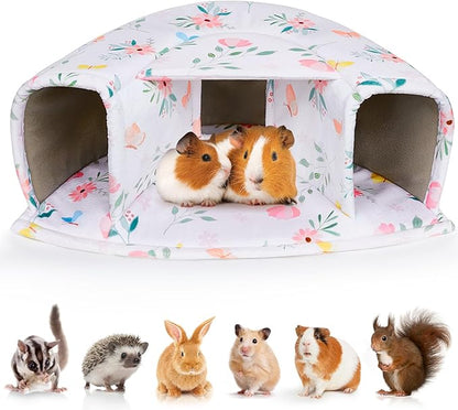 Unicorn Catcher Large Cozy Pet Bed &amp; Tunnel - Warm &amp; Washable, Suitable for Guinea Pigs, Hamsters, Chinchillas &amp; Bunnies