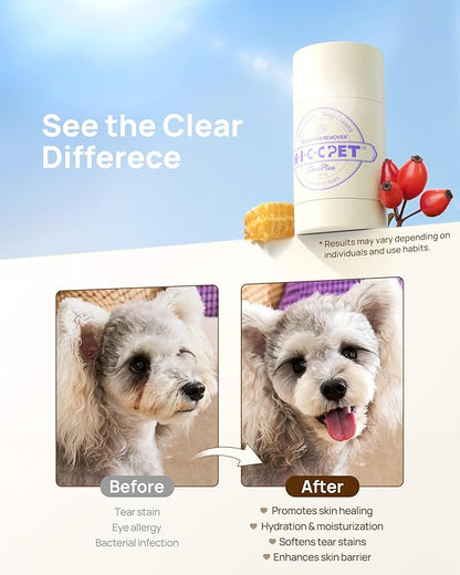 HICC PET Tear Stain Softening Balm All-Natural Tear Stain Remover for Dogs and Cats - Softens &amp; Prevents Tear Stains, Soothes Redness Sensitive Eyes, Long-Lasting Moisturizing Eye Care - 0.53 oz