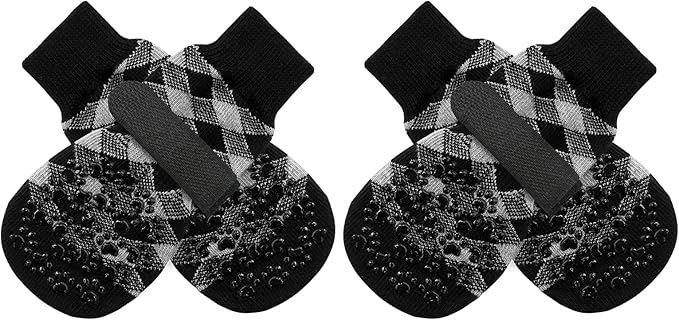 EXPAWLORER Anti Slip Dog Socks to Prevent Licking Paws, Dog Shoes for Hot Pavement, Dog Booties for Small Medium Large Senior Dogs, Traction Control Boots &amp; Paw Protectors for Hardwood Floors