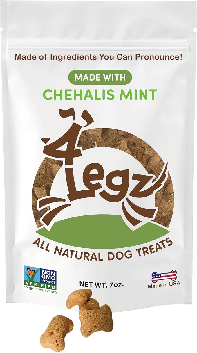 Chehalis Mint Dog Treats – Healthy, Crunchy, Vegan Biscuits with Whole &amp; Real Ingredients – All Natural &amp; USA‐Baked, (7 Ounce, Pack of 3)