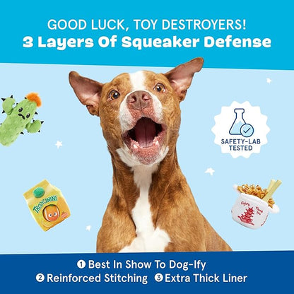 Barkbox Dog Toys – Barker’s Dozen Donuts Plush 4 in 1 Multi Part Interactive Dog Toy for Dogs &amp; Puppies – Small