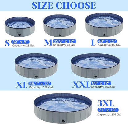 Foldable Dog Bath Swimming Pool 63&