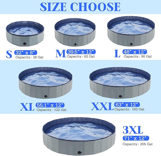 Foldable Dog Bath Swimming Pool 71&