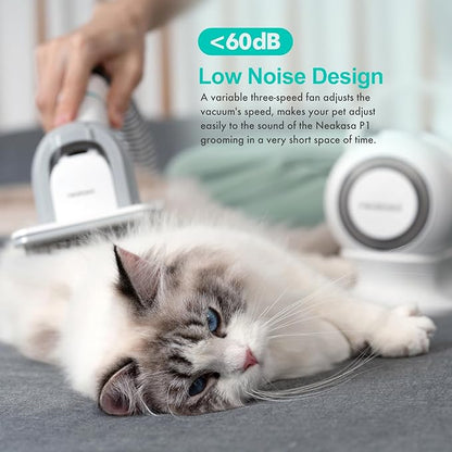 neabot Neakasa P1 Pro Pet Grooming Kit &amp; Vacuum Suction 99% Pet Hair, Professional Clippers with 5 Proven Grooming Tools for Dogs Cats and Other Animals