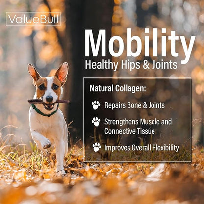 ValueBull Collagen Sticks for Dogs, Varied Shape &amp; Size Chews, Natural Long-Lasting Dog Treats, 2 Pound - Supports Joints, Skin &amp; Coat with Chondroitin &amp; Glucosamine