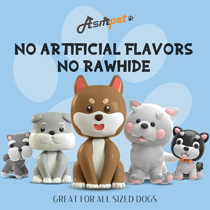 ASMPET Dog Treats Chews, Chicken Wrapped Cod Skin Knotted Bones Rawhide-Free &amp; Grain-Free for Small Medium Large Breeds