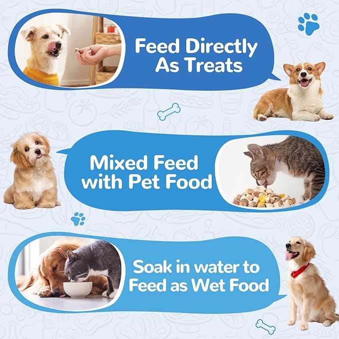 Freeze Dried Minnows Cat Treats – 100% Natural, Single-Ingredient Pet Snacks – Rich in Omega-3, Grain-Free – Healthy Training Rewards &amp; Meal Toppers for Dogs &amp; Cats, 2.8 oz