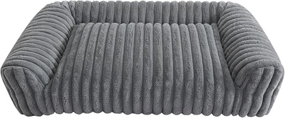 Arlee Saddle Sofa Memory Foam Pet Bed, Comfortable &amp; Washable, Ideal for Dogs and Puppies, Extra Comfort, Couch Design, Crate &amp; Kennel Furniture, Pet Supplies &amp; Essentials, Grey, Large