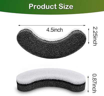 Cat Water Fountain Filter,Arc-Shaped Sponge Activated Carbon Cat Fountain Filter Replacement Filters Compatible WF050 &amp; WF100 Automatic Pet Water Fountain (12 Pack)