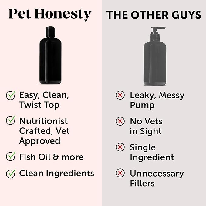 Omega 3 Fish Oil Supplement for Dogs &amp; Cats (32oz), Wild Caught Omega 3 Fish Oil for Skin and Coat Health, Supports Shedding, Skin &amp; Coat, Immunity, Joint, Brain &amp; Heart, EPA + DHA