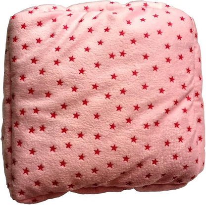 WOWOWMEOW Small Animals Warm Hanging Cage Cave Bed for Hamsters, Guinea-Pigs, Rats, Rabbit and Chinchillas (L, Star-Pink)
