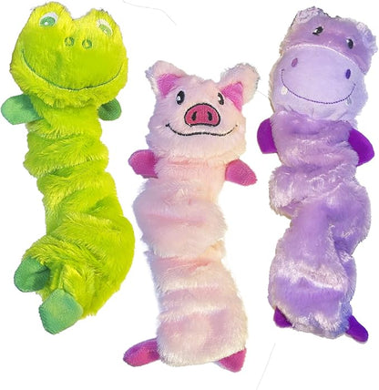 Jalousie 5 Pack Stuffingless Dog Squeaky Toys Dog Toy w/Durable Liner No Stuffing Dog Toy - Dog Toys Crinkle Paper Squeaker Toy for Medium Large Dogs (5 Pack Bungee Body Stuffingless Crinkle Paper)