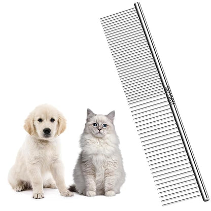 YIRU Dog Cat Grooming Combs,Large Steel Comb for Knots,Mats &amp; Loose Hair Removal,Professional Grooming Comb for Dogs Cats