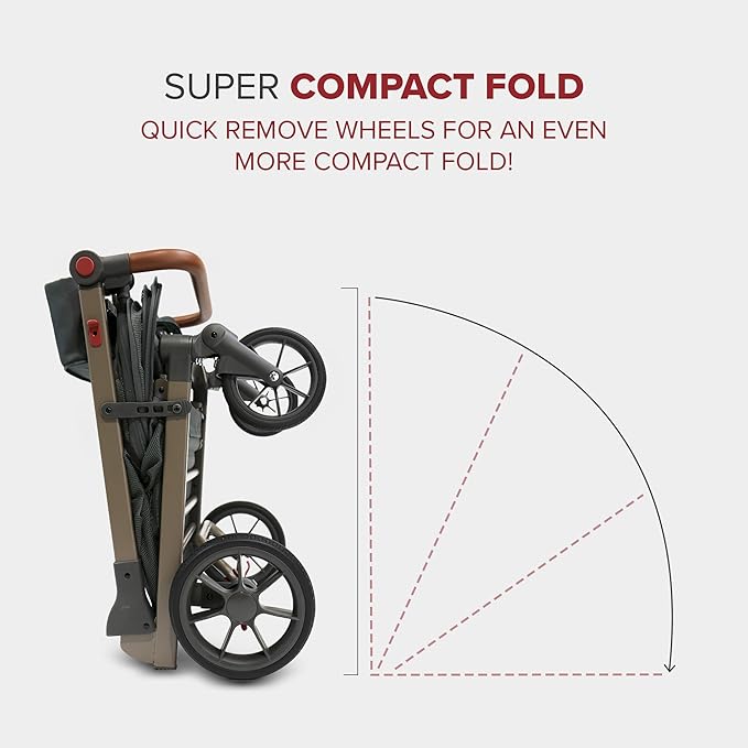 Pet Foldable Cart - Luxury Cat &amp; Dog Stroller with Extra Large Shopping Basket, Cup Holders, &amp; Ventilated Canopy - Easy Fold Pet Stroller for Cats &amp; Dogs