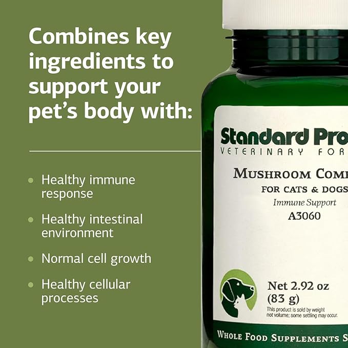 Standard Process Mushroom Complex for Dogs &amp; Cats - Immune Support Supplement with Bovine Colostrum - Lion&