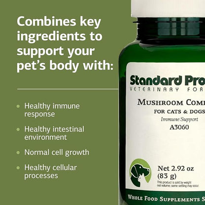 Standard Process Mushroom Complex for Dogs &amp; Cats - Immune Support Supplement with Bovine Colostrum - Lion&