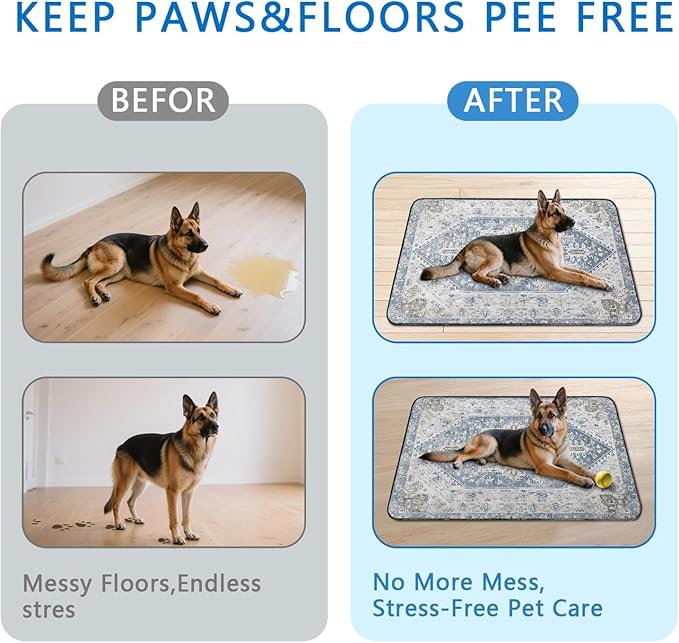 Washable Pee Pads for Dogs 2 Pack, Absorbent Reusable Puppy Pads Waterproof, Leakproof &amp; Non-Slip Whelping Pad, Potty Training Pads for Dogs Playpen Mat 48x48