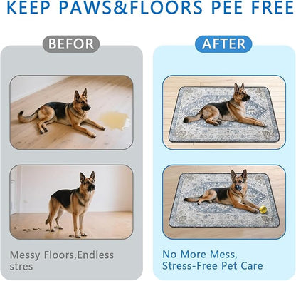 Washable Pee Pads for Dogs 2 Pack, Absorbent Reusable Puppy Pads Waterproof, Leakproof &amp; Non-Slip Whelping Pad, Potty Training Pads for Dogs Playpen Mat 48x48
