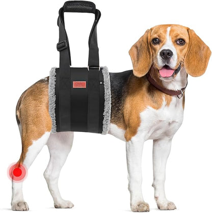 Adjustable Dog Lift Harness, Dog Sling for Large Dogs Hind Leg Support, Soft Lift Support Helps Senior, Injured, Disabled and After ACL Surgery Dogs-Black &amp; Grey (Medium)