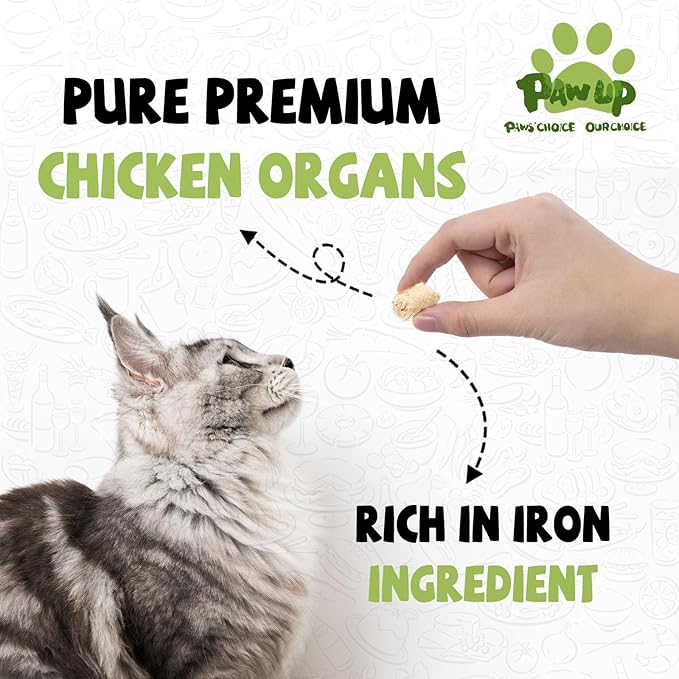 Freeze Dried Dog Treats,Chicken Breast&amp;Organs Recipe Raw Dog Food Topper, High Protein Freeze-Dried Food for Cats, Rawhide Free, Gluten&amp;Grain Free, 5.3oz